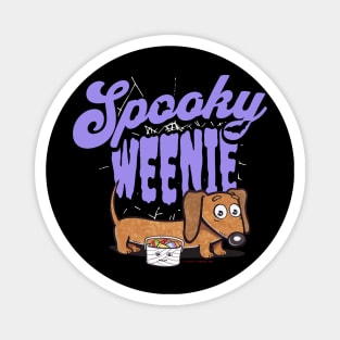 Funny Cute spooky weenie Doxie Dachshund with candy from Halloween trick or treats tee Magnet